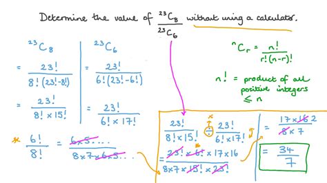 Question Video Using The Properties Of Combination To Find The Value