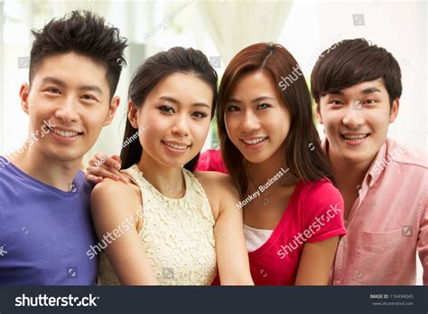 Group Young Chinese Friends Relaxing On Stock Photo 116494045