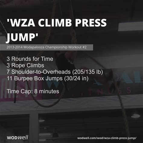 Wza Climb Press Jump Workout 2013 2014 Wodapalooza Championship