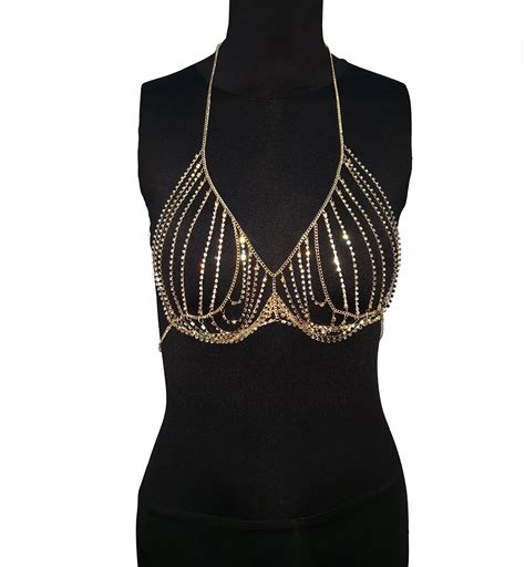 sexy rhinestone bra fashion tassel decorative bra women s underwear lingerie crystal chains bra