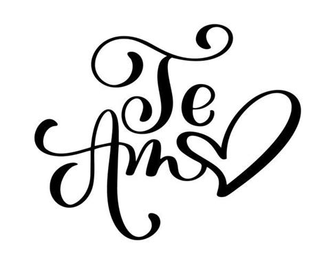 Te amo te amo texto en español caligrafía vector letras para tarjeta de San Valentín Vectores