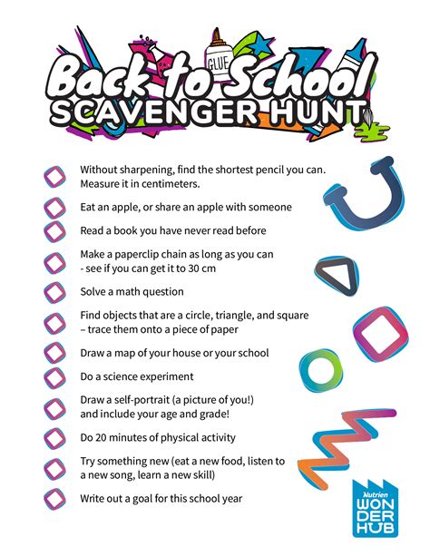A Back To School Shopping Scavenger Hunt Printable At