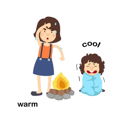 Opposite Words Warm And Cool Vector Stock Vector Image By ©jehsomwang
