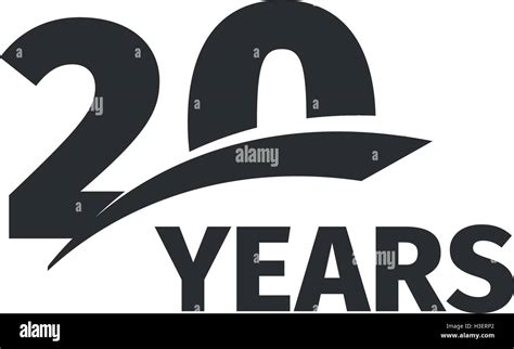 Isolated Abstract Black 20th Anniversary Logo On White Background 20