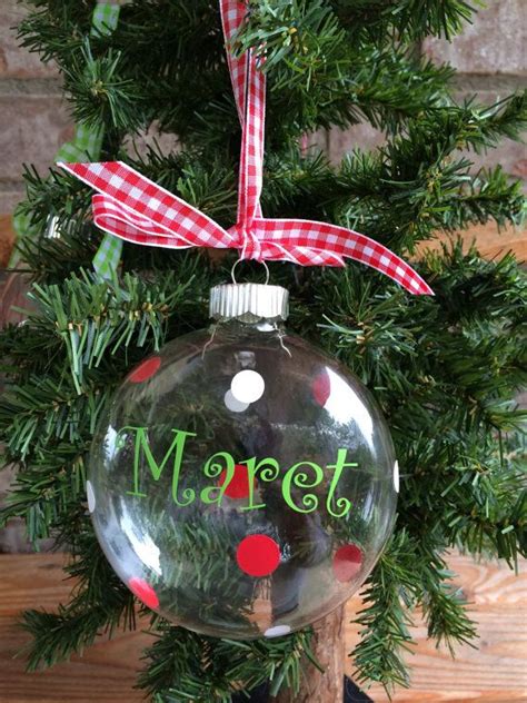 Personalized Clear Glass Christmas Ornament Monogrammed