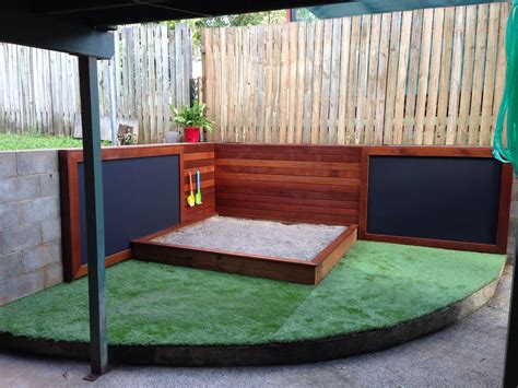 Completed Kids Mega Sand Pit And Chalk Board Backyard Playground