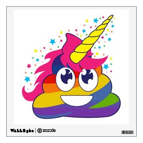 Rainbow Poop Unicorn Emoji Wall Decal