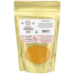 Pure Indian Foods Organic Turmeric Root Ground 7 5 Oz 212 G In