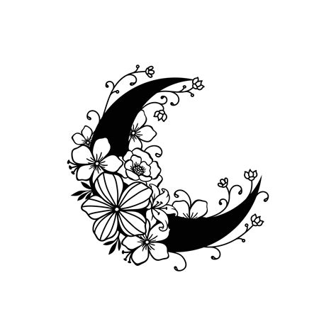 Crescent Moon Floral Style Moon Decoration 3806111 Vector Art At Vecteezy
