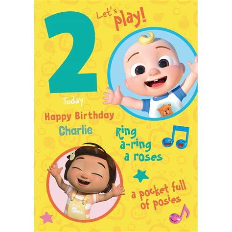 Personalised Cocomelon 2nd Birthday Card Any Name Danilo Promotions