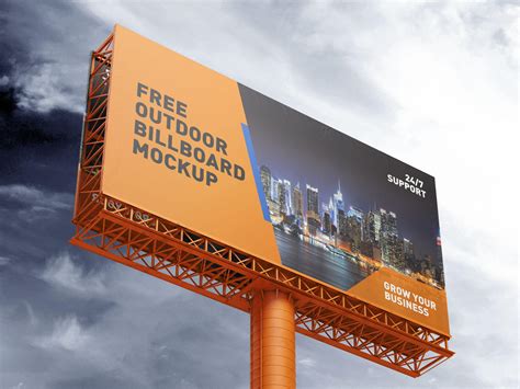 Free Outdoor Advertising Billboard / Hoarding Mockup PSD Set - Good Mockups
