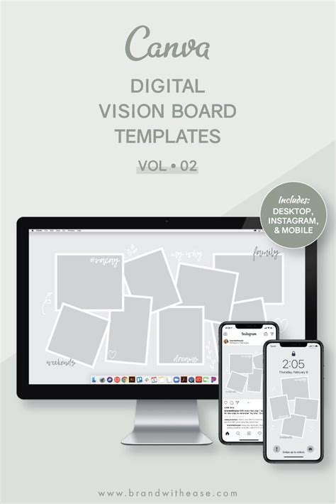 Digital Vision Boards • Canva Templates • Phone Wallpaper Template