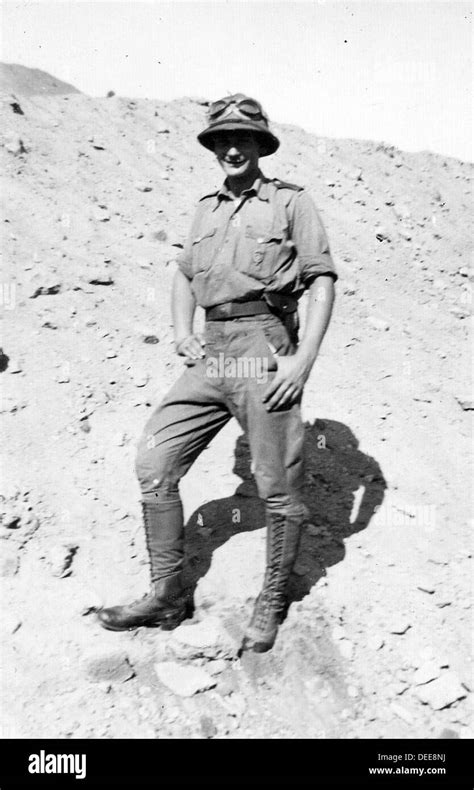 A German Afrika Korps Soldier Of Ww11 Desert Tropical Uniform Stock