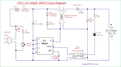 Solar window charger circuit schematic circuit diagram. Simple SMPS Circuit