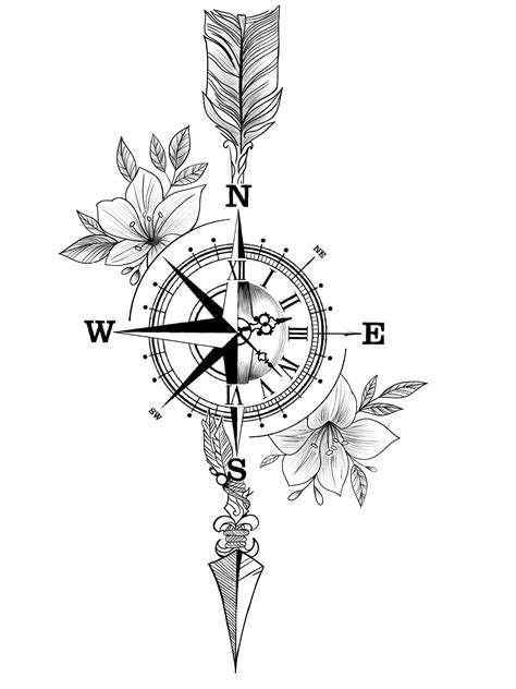 Compasstattoo Flowertattoo Compass Tattoos Arm Compass Tattoo