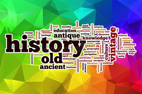 History Word Cloud With Abstract Background Stock Illustration Image
