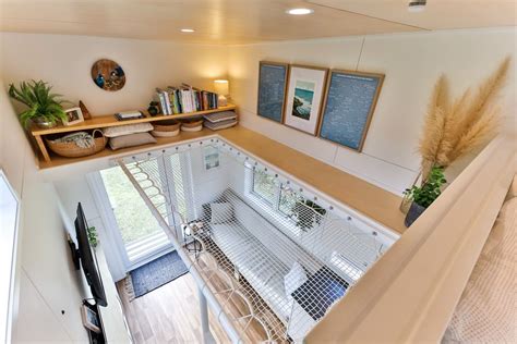 Epic Modern Tiny House With Library Net Loft Living Big In A Tiny