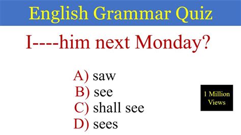 English Grammar Quiz Choose The Correct Answer Of Question Verb Mcq