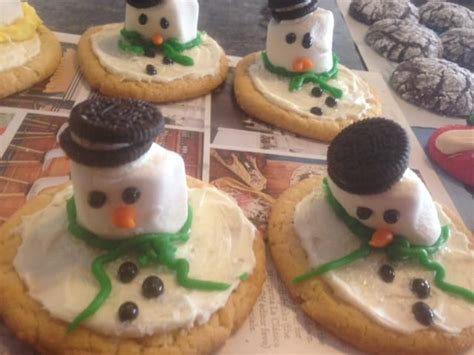 Melting Snowman Cookies Marshmallow Christmas Can Use Store
