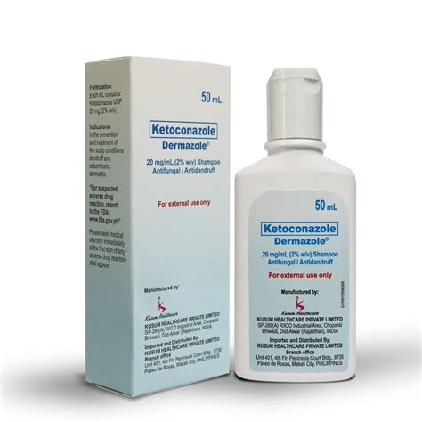 Dermazole Ketoconazole Shampoo Anti Fungal Anti Dandruff 50ml