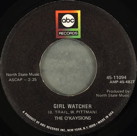 The O Kaysions Girl Watcher 1968 Vinyl Discogs