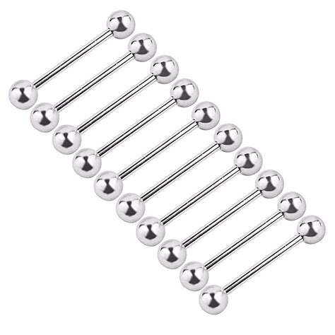 5 Pc 14g 316l Surgical Steel Universal Piercing Barbell Tongue Rings Nipplerings Ebay