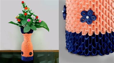 Handmade Paper Flower Vase 3d Origami Flower Vase Diy How To Make