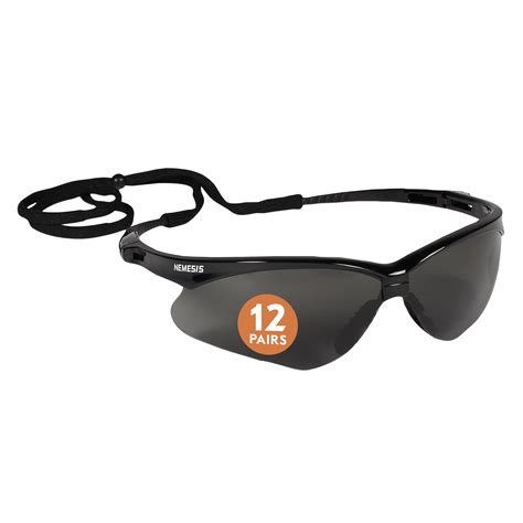 kleenguard™ v30 nemesis™ safety glasses 22475 with anti fog coating smoke lenses black