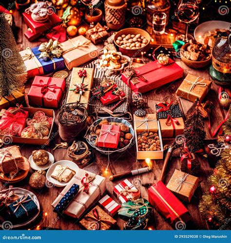 Illustration of a Christmas Shopping Extravaganza with a Variety of