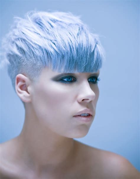 Short Blue Hair With Buzzed Sides