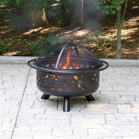 Oil Rubbed Bronze Wood Burning Firebowl With Lattice Design In 2022