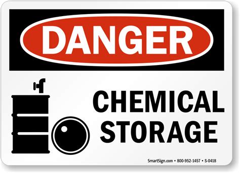 Chemical Storage Signs Chemical Storage Area Signs