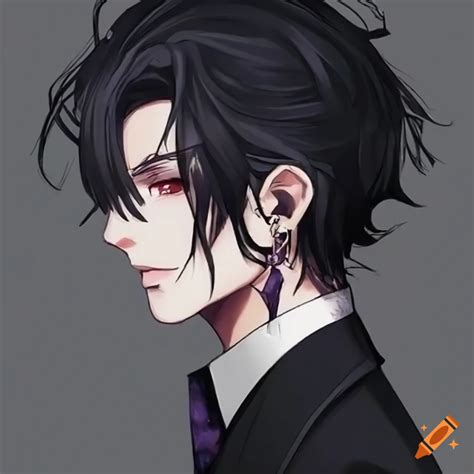 Anime Character With Dark Hair And Piercings