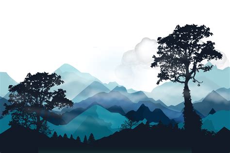 Download Mountains Far Light Tree Euclidean Vector Forest Clipart Png