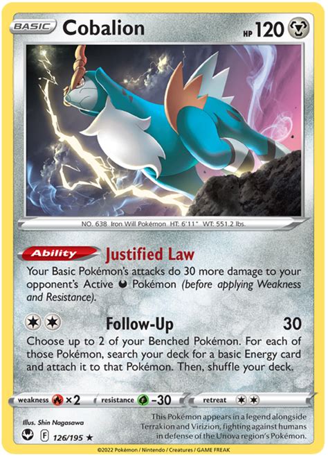Cobalion Silver Tempest 126 Pokemon Card