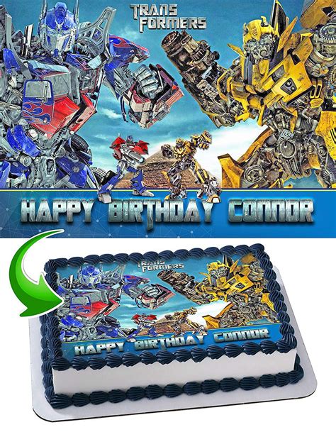 Transformers Optimus Prime Bumblebee Edible Cake Image Topper
