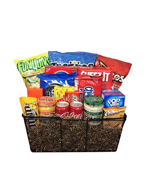 From wine gift baskets to cookies, cakes, and fresh fruit, find the right gift for any celebration. Jumbo Junk Food Gift Basket - Champagne Life Gift Baskets