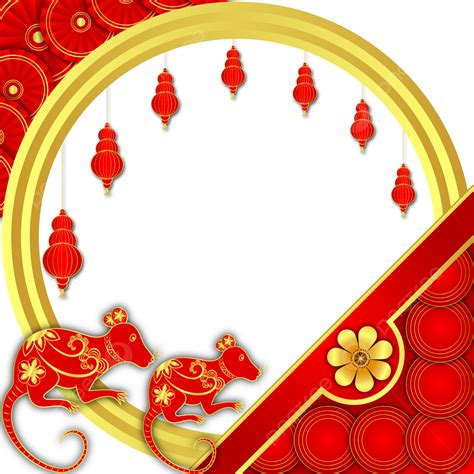 쥐 텍스트 봄 축제 중국 전통 새로운 빨간색 테두리 벡터 아트의 해 중국 트위본 중국 새해 2023 중국 국경 Png 일러스트 및 벡터 에 대한 무료 다운로드