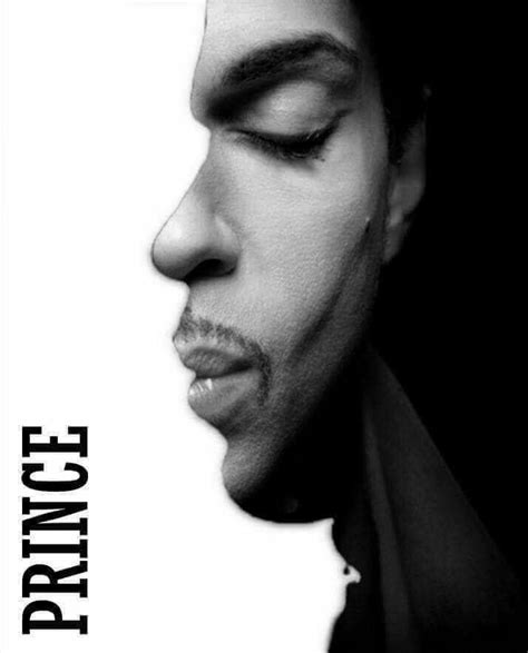 a black and white photo of a man s face with the words prince on it