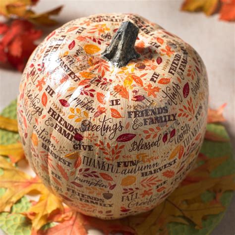 Napkin Decoupaged Pupkins Napkins Are One Of My Favorite Materials For