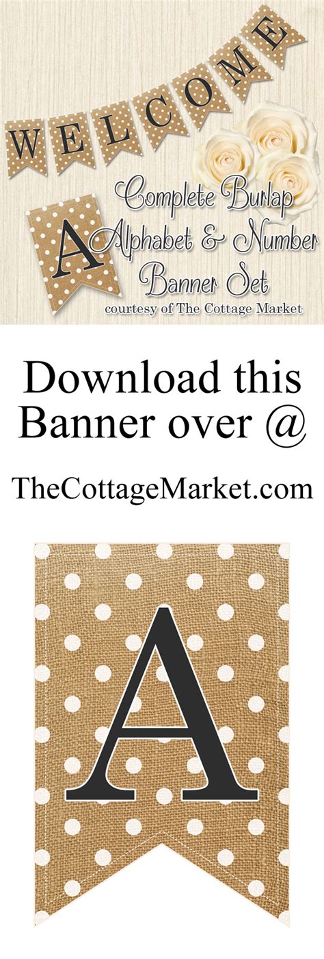 Free Printabe Complete Alphabet And Number Burlap Banner The Cottage