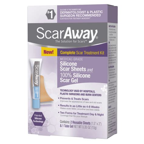 ScarAway Silicone Scar Sheets Shrink, Flatten and Fade Scars, 4 Reusable Sheets - Walmart.com ...