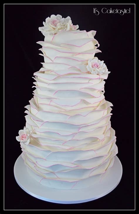 Large Ruffled Wedding Cake