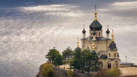Church Near Black Sea In Crimea Russia Hd Travel Wallpapers Hd