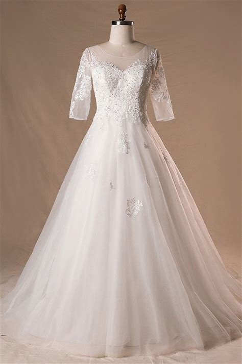 Long Sleeve Ball Gown Wedding Dress Plus Size Blueovaldesigns