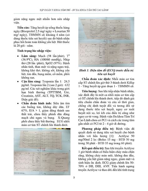 BÁO CÁO CA LÂM SÀNG SỬ DỤNG TIÊU SỢI HUYẾT TRONG NHỒI MÁU CƠ TIM CẤP CÓ