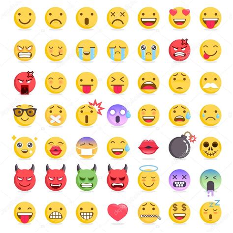 Emoji Emoticonos Símbolos Conjunto De Iconos Ilustraciones Vectoriales