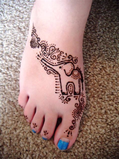 Elephant Henna Foot Tattoo Designs Flawssy