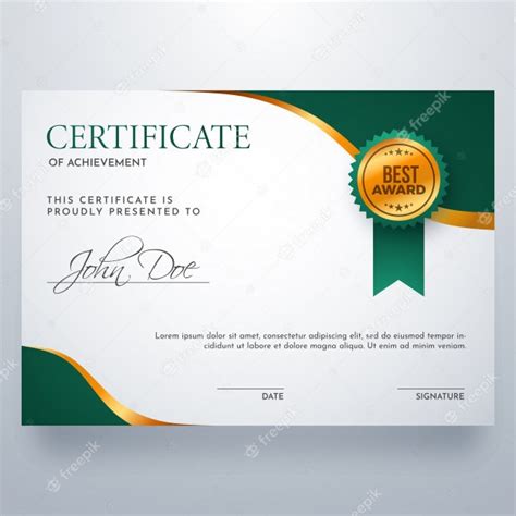 Certificado De Logro Diploma De Adjudicación Descargar Vectores Premium
