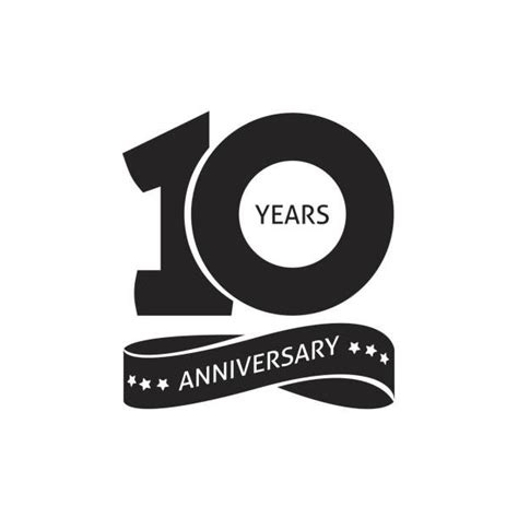 10 Years Anniversary Pictogram Vector Icon 10th Year Birthday Logo